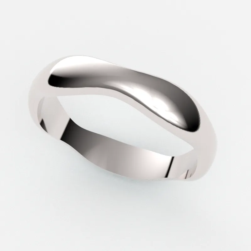 結婚指輪 365-019（ゆるやかなウェーブ・鏡面仕上げ）