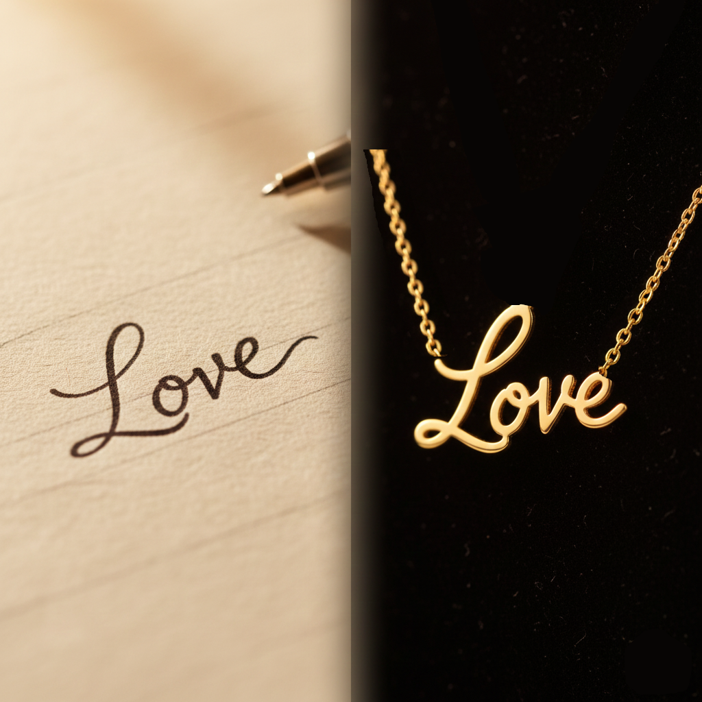 手書き文字からジュエリーへ